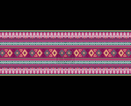 Téléchargez les photos : Belle figure tribale ukrainienne géométrique motif oriental ethnique traditionnel sur fond noir.Illustration vectorielle abstraite de broderie de style aztèque.. - en image libre de droit