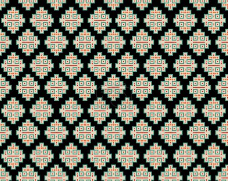 Foto de Beautiful Thai seamless pattern.geometric ethnic oriental pattern traditional on black background.Aztec style,embroidery,abstract,vector,illustration.design for texture,fabric,clothing,wrapping,carpet - Imagen libre de derechos