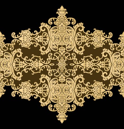 Foto de Plantilla de marco de oro islámico background.luxury dorado árabe islámico cuadro de texto título marco borde conjunto con ilustración ornamental. - Imagen libre de derechos