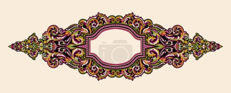 Photo for Colorful bohemian pattern with paisley and flowers. Traditional ethnic ornament. Big set of traditional paisley elements with floral motifs. - Royalty Free Image