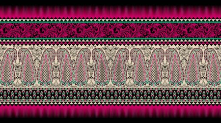 Photo for Paisley art work vintage style art work traditional paisley border for textile prints - Royalty Free Image