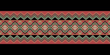 Photo for Colorful knitted embroidery.geometric ethnic oriental pattern traditional background.Aztec-style abstract illustration. design for texture, fabric, clothing, wrapping, carpet, and decoration.boho style. - Royalty Free Image