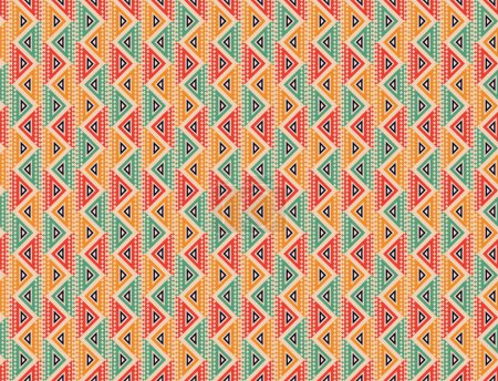 Photo for Seamless triangle pattern. Geometric wallpaper of the surface. Unique background. Doodle for design. Bright colors. Print for flyers, posters, t-shirts and textiles. Vintage and retro style - Royalty Free Image
