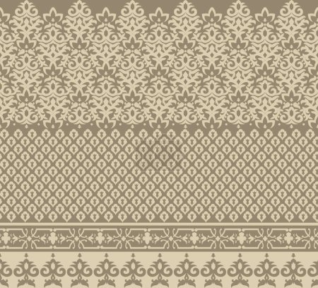 African Ikat floral paisley embroidery on white background.geometric ethnic oriental pattern traditional.Ilustración abstracta de estilo azteca. diseño para textura, tela, ropa, envoltura y alfombra.