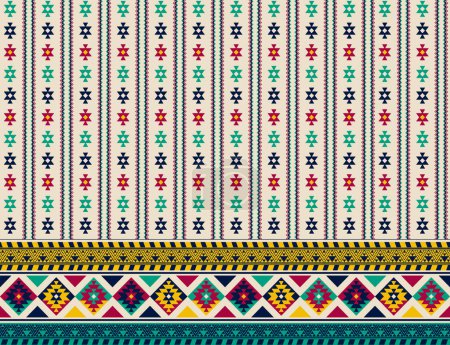 Téléchargez les photos : Belle broderie persane tricotée. motif sans couture ethnique oriental géométrique traditionnel sur fond crème. Style aztèque, abstrait, illustration.design pour texture, tissu, vêtements, emballage.. - en image libre de droit