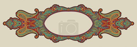Photo for Digital motifs for fabric use like a beautiful abstract vintage border black and white carpet pattern demask paisley pattern baroque ornaments .Illustration suitable for fabric use etc. - Royalty Free Image