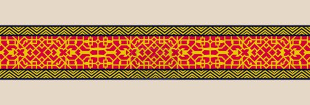 Téléchargez les photos : Magnifique motif thaïlandais sans couture. Modèle ethnique oriental géométrique traditionnel sur fond noir. Style aztèque, broderie, abstrait, illustration.design pour texture, tissu, vêtements, emballage, tapis - en image libre de droit