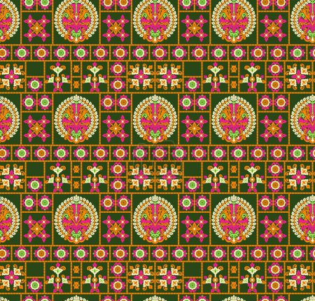 Damast Vintage Mehrfarbmuster im türkischen, indischen Stil. Endlose Muster können für keramische Fliesen, Tapeten, Linoleum, Textilien, Web-Seite Hintergrund verwendet werden.