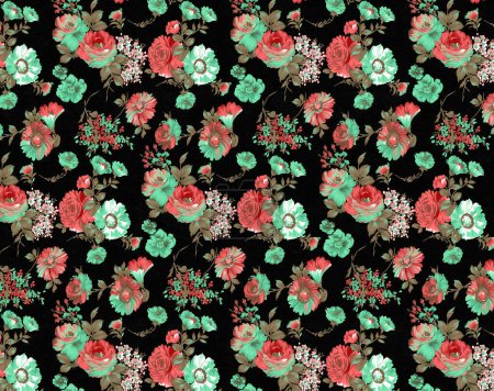 Colorful seamless arabian pattern with climbing plants and decorative elements. Indian vector wallpaper. Floral design for wrapping paper, wallpaper, fabric, textile, carpet, mat, rug, cover. seamless floral pattern with roses on white background.