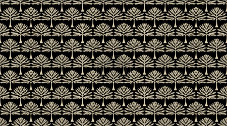 Photo for Seamless pattern in art Deco style. Decorative illustration of a palm tree, vintage ornament in vector. Wallpaper or elegant fabric. Damask - Royalty Free Image