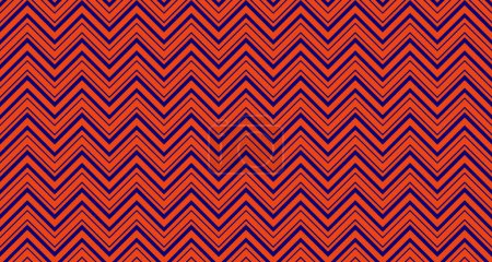zigzag pattern yellow and red background. Diagonal ikat stripes. Zigzag pattern seamless. Geometric chevron abstract illustration, wallpaper. Tribal ethnic texture.