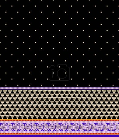 impresión abstracta de bloques de impresión ajrak. daman kurti motivos arte Nuevas impresiones patrón papel pintado ilustraciones diseño ajrak batik, shibori, diseño daman geométrico. Diseño textil tradicional ajrak para camisa y dupatta.