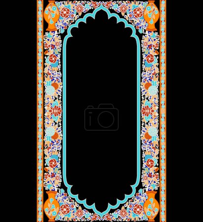 Photo for Arabic Floral Template. Traditional islamic design background with text input area in a center.. Geometric shape with Islamic banner design. Vector illustration. - Royalty Free Image