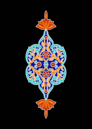 Foto de Diseño de patrón de patrón de racimo de motivo de flor de mughal. ornamentos sin costura boder étnico hermoso diseño elegante colores vintage. - Imagen libre de derechos
