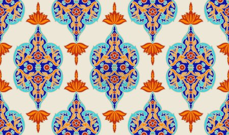 Nahtloses Muster mit Mandala-Ornament. Traditionelle arabische, indische Motive. Ideal für Stoff und Textilien, Tapeten, Verpackungen oder jede gewünschte Idee.