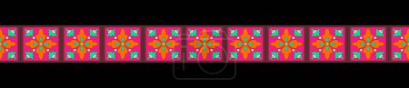 Seamless paisley flower border design. seamless paisley motif floral textile border. Textile Digital Ikat Ethnic Design Set of damask Border Baroque Pattern wallpapers gift  cloth use Mughal Paisley.