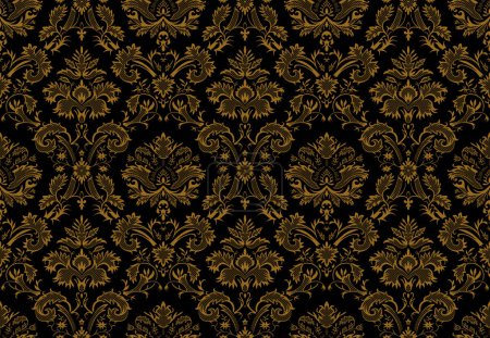 Photo for Seamless floral pattern for design  Illustration. Ikat floral paisley embroidery on cream background.Ikat ethnic oriental seamless pattern traditional.Aztec style abstract illustration design. - Royalty Free Image
