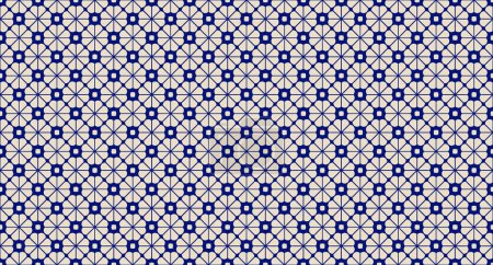 Abstrakte kleine weiße Blüten Motiv Muster klassischen blauen Hintergrund. Moderne Bordure ditsy florales Stoffdesign Textilmuster, Damenkleid, Herrenhemd, Modebekleidung, Seidenschal auf dem ganzen Druckblock.