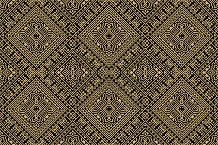 Hermoso persa bordado de punto. Patrón geométrico étnico oriental sin costura tradicional sobre fondo crema. Estilo azteca, abstracto, vector, ilustración. Diseño para textura, tela, ropa, envoltura.