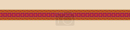 Photo for Paisley border design with flower. Floral seamless pattern. Indian decorative wallpaper. Design for textile, wallpaper, web, print, paper, backdrop, background. Batik indonesia, curly branches flowers. - Royalty Free Image