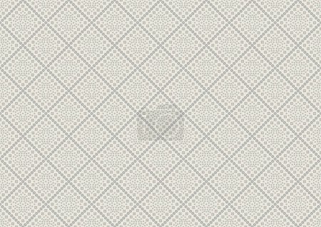 Photo for Duotone freehand embroidery pattern micro hatch line motif running stitch simple geo design. Seamless embroidered concentric texture allover print block for man shirt, ladies dress fabric, shop window - Royalty Free Image