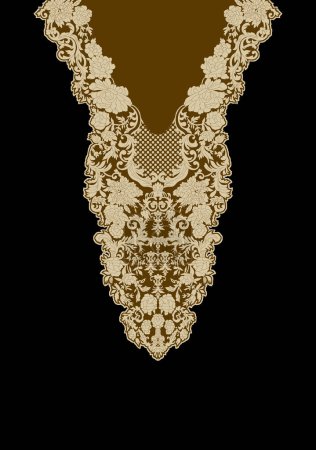 Embroidery Seamless flowers pattern mughal art motif illustration artwork for digital print