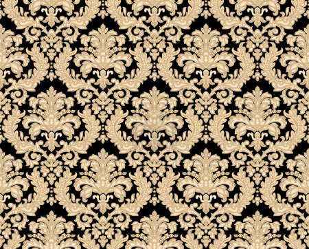 vintage damask pattern design. Flower geometric pattern. Seamless vector background. White and gold ornament. Ornament for fabric, wallpaper, packaging, Decorative print.
