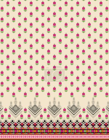 Beautiful Persian knitted embroidery.geometric ethnic oriental seamless pattern traditional on cream background.Aztec style,abstract,illustration.design for texture,fabric,clothing,wrapping.