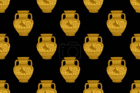 Altägyptisches Muster. Pharao Vektor Hintergrund. Altägypten, Ankh, Horus, Skarabäus, Pyramide. Hieroglyphen-Symbol. Historisches Ornamentdesign. Nahtloser Musterhintergrund. Black Grunge ägyptische Tapete