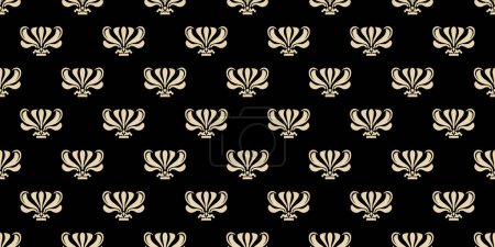 Beige and black vintage seamless pattern. Elegant, classic texture. Luxury ornament. Royal, Victorian, and Baroque elements. Great for fabric and textiles, wallpaper, or any desired idea.
