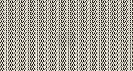 seamless pattern. Abstract op art texture with bold monochrome wavy stripes. Creative background with distorted lines. Decorative black and white striped design with distortion effect.