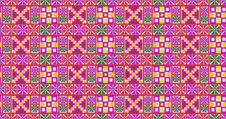 Nahtloser Damast mit buntem Patchwork. Vintage Mehrfarbmuster im türkischen Stil. Endlose Muster können für keramische Fliesen, Tapeten, Linoleum, Textilien, Web-Seite Hintergrund verwendet werden.