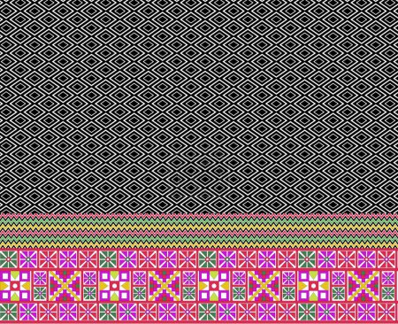 Digital Textile Design Border Geometrical And Ethnic Colorful Border Motifs Design con decoración de bordes de estilo étnico y sin costuras para estampados textiles