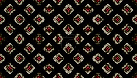 Abstract geometric small line shapes motif pattern continuous minimal background. Repeat stripes diamonds ornament. Modern fabric design textile swatch, ladies dress, man shirt all over print block.