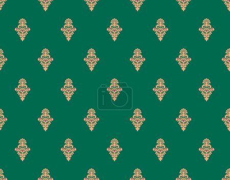 Seamless pattern luxury carpet design. Abstract small white flower motif pattern classic blue background. Modern bordure ditsy floral fabric design textile swatch, ladies dress, man shirt, fashion garment, silk scarf.