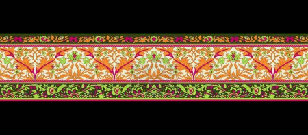 Broderie Ikat fleurie paisley sur fond noir.motif oriental ethnique géométrique traditional.Illustration abstraite de style aztèque. conception pour la texture, tissu, vêtements, emballage, décoration, tapis.