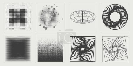Vector set of Y2K. Extraordinary Graphic Assets. Modern abstract forms. Futuristic. Vector illustration