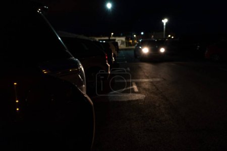 Photo for Car lights at dark night - Royalty Free Image