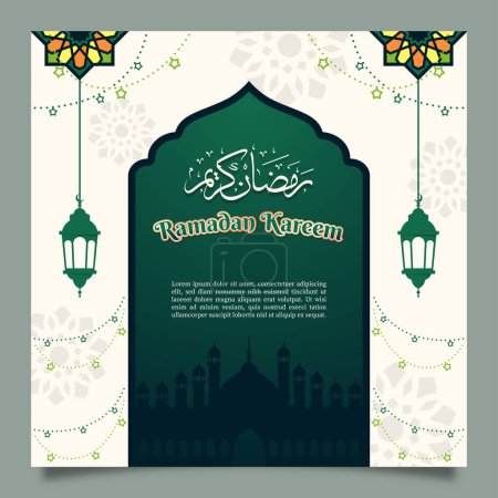 Simple Green Islamic Square Banner Template Design for Social Media Post
