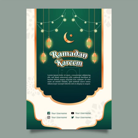 Simple Islamic Ornament Greeting Flyer Template Design