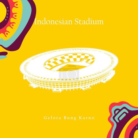 Ilustración de Cianjur, Indonesia - January 29 2023: FIFA U20 World Cup Indonesia 2023, Gelora Bung Karno Stadium Indonesia, White Color - Imagen libre de derechos