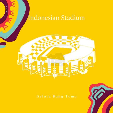 Ilustración de Cianjur, Indonesia - January 29 2023: FIFA U20 World Cup Indonesia 2023, Gelora Bung Tomo Stadium Indonesia, White Color. - Imagen libre de derechos