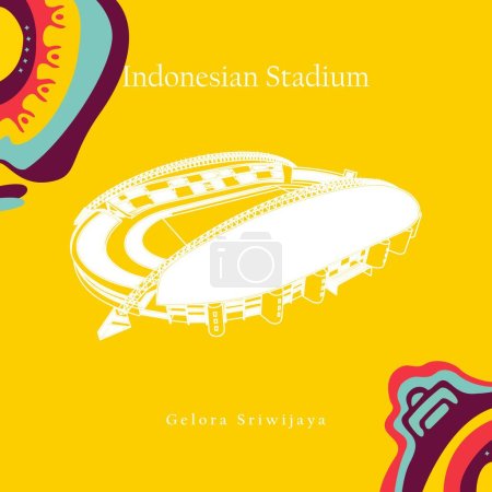 Ilustración de Cianjur, Indonesia - January 29 2023: FIFA U20 World Cup Indonesia 2023, Gelora Sriwijaya Stadium Indonesia, White Color. - Imagen libre de derechos