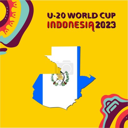 Ilustración de Cianjur, Indonesia  February 7 2023: FIFA U20 World Cup Indonesia 2023 participant, Guatemala - Imagen libre de derechos