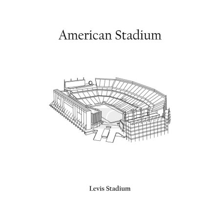 Téléchargez les illustrations : Graphic Design du Levis Stadium San Francisco City. Coupe du monde 2026 de la FIFA aux États-Unis, au Mexique et au Canada. Stade international de football américain. - en licence libre de droit