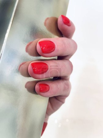 Photo for Nail, nails, red, bright, spring, passion, fingers, hand, girl, woman, fashion, life, love, lifestyle - Royalty Free Image