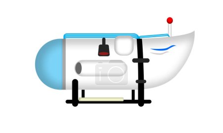 Ilustración de Ilustración simple de Ocean Gate submarino titánico o Titán o submarino de excursión titánica - Imagen libre de derechos