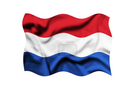 Photo for NETHERLANDS flag blowing in the wind, NETHERLANDS flying flag, Clipping path included - Royalty Free Image