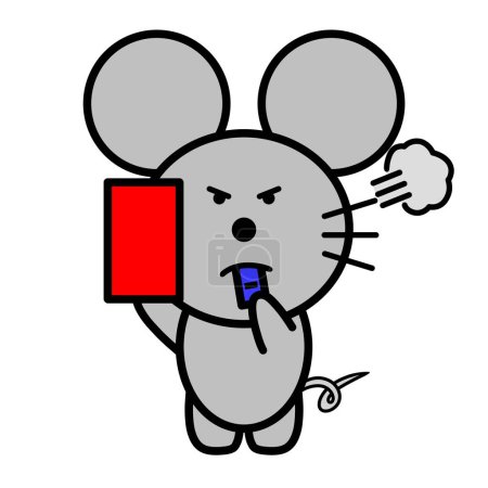 Téléchargez les photos : An illustration of a mouse giving red card - en image libre de droit