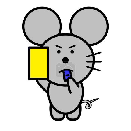 Téléchargez les photos : An illustration of a mouse giving yellow card - en image libre de droit